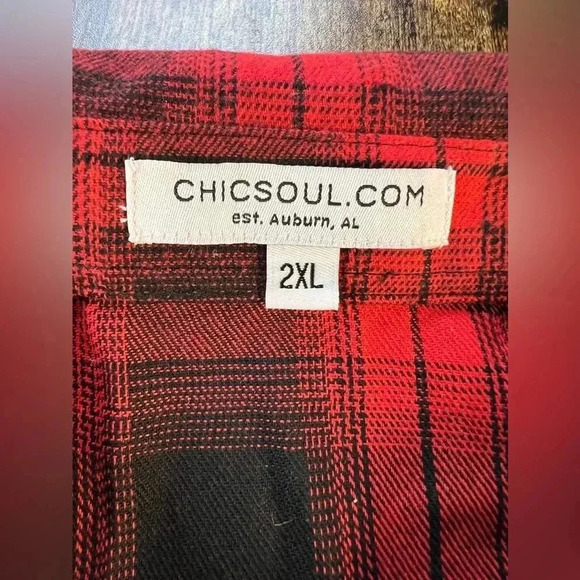 CHICSOUL | ladies plus size flannel shirt. Size: 2X - Picture 8 of 14